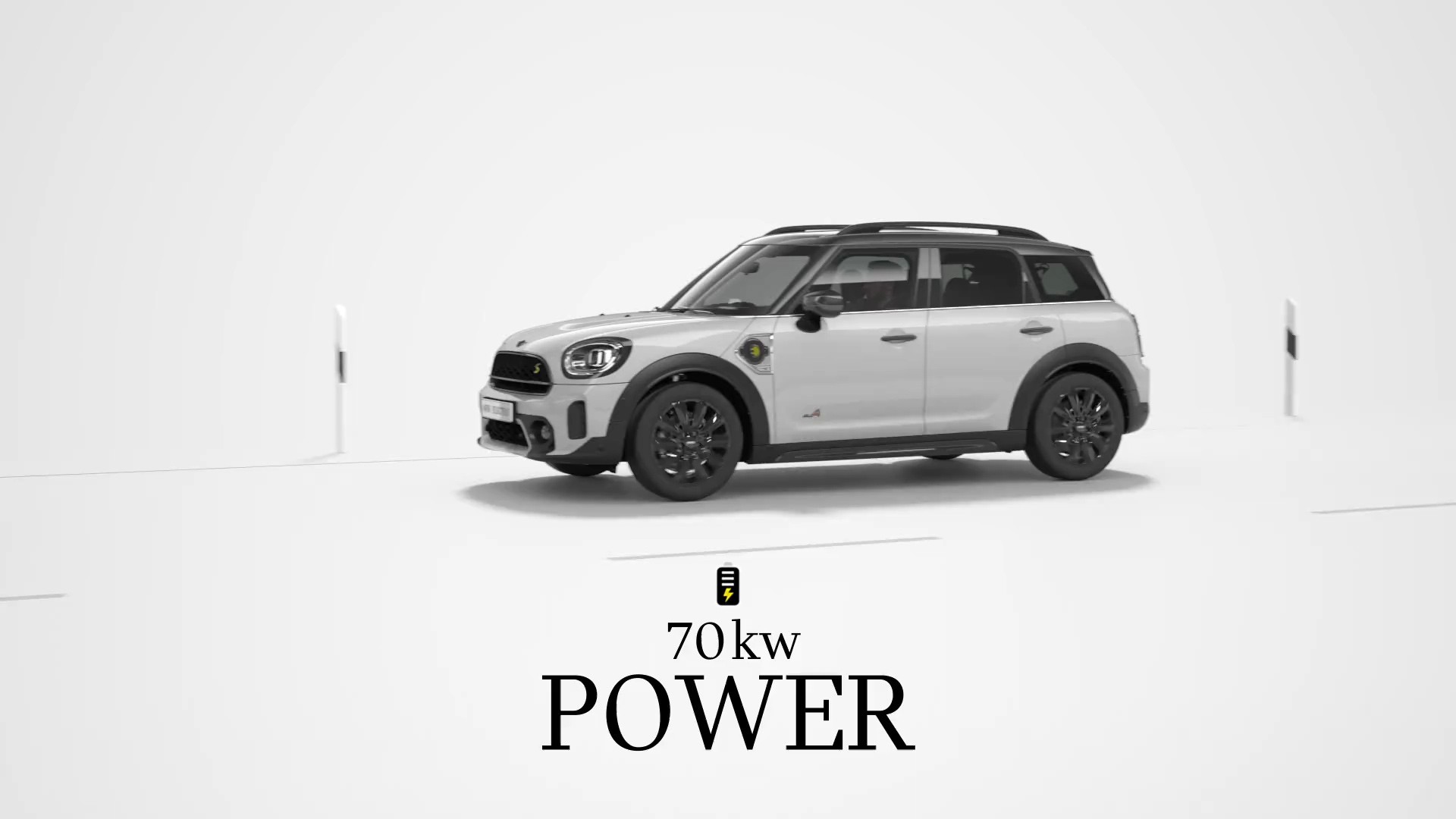 mini Cooper SE countryman all 4 – silver and black – hybrid technology